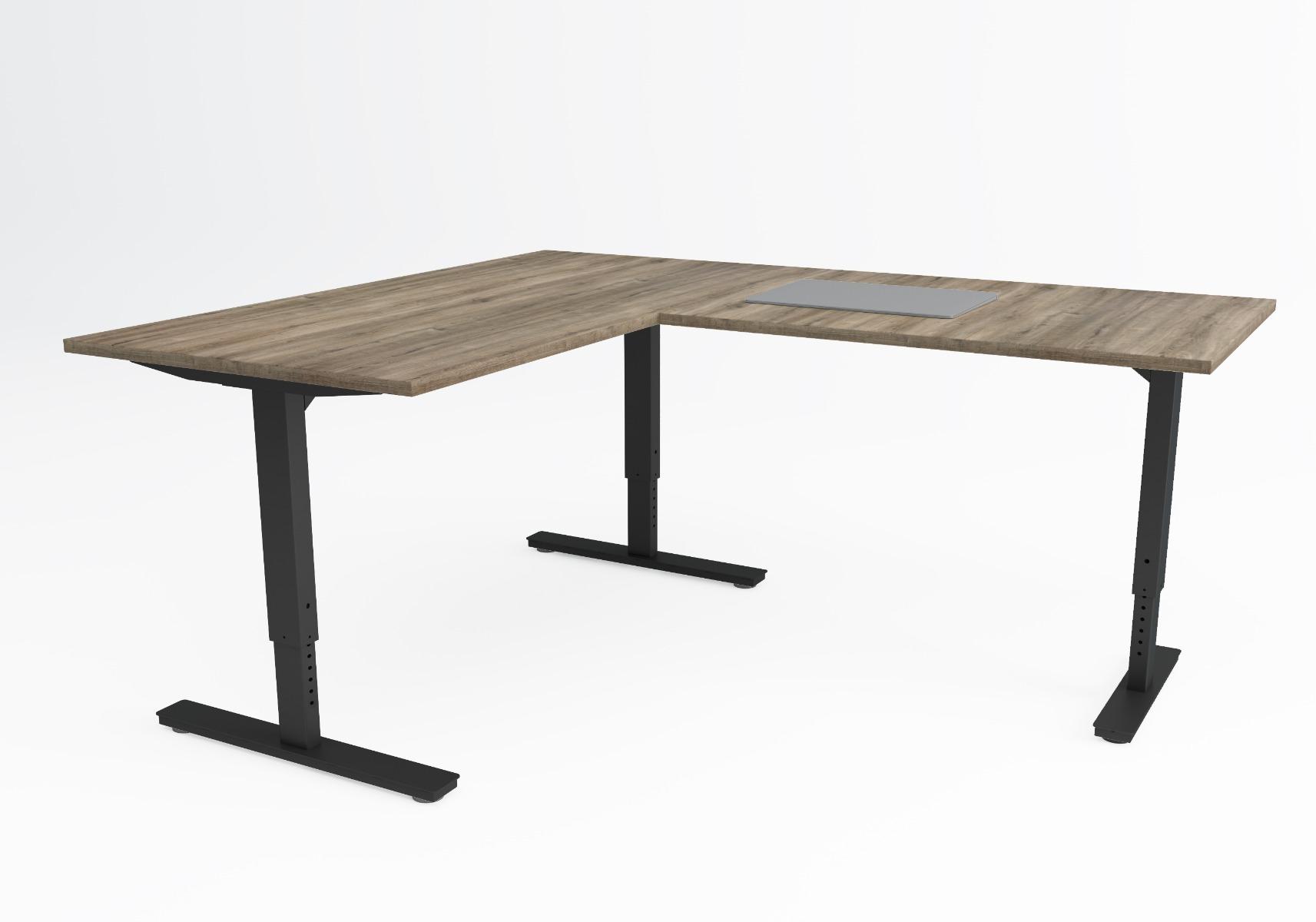 Ergolux Adjustable L miza v crni barvi. Ergolux Adjustable L miza v crni barvi.